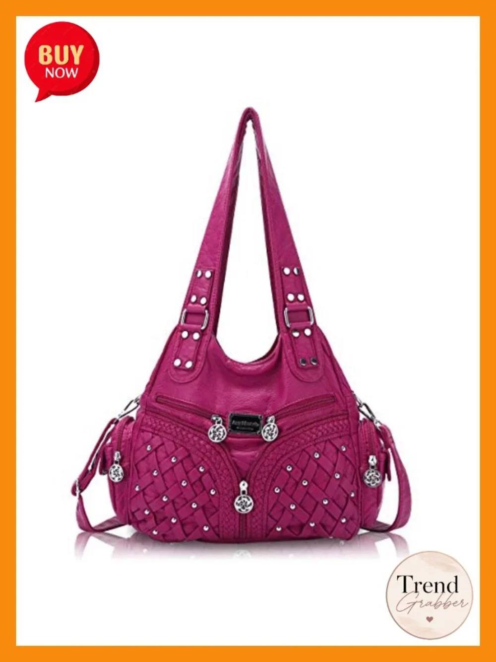 Large Hobo Shoulder Bag Faux Leather PU Leather Anti-Scratch